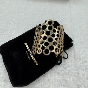 Paco Rabanne Chic Gold Cutout Cuff Bracelet